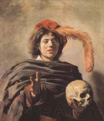 Frans Hals Young Man with a Skull (mk08) Norge oil painting art